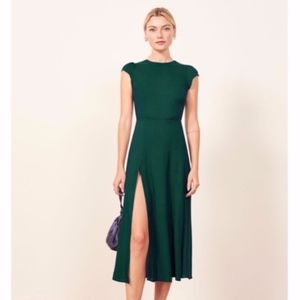 BEST!! Reformation Gavin Midi Dress - Emerald